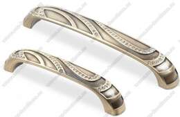 Ручка-скоба со стразами 128 мм бронза CRL 19 BA Ручка-скоба со стразами 128 мм бронза CRL 19 BA