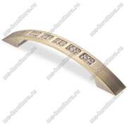 Ручка-скоба со стразами 96 мм бронза CRL 04 Ручка-скоба со стразами 96 мм бронза CRL 04