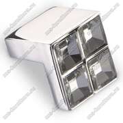 Ручка-кнопка со стразами хром CRL 01