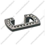 Ручка-скоба 32 мм матовый черный со стразами 5391-012 Ручка-скоба 32 мм матовый черный со стразами 5391-012