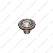 Ручка-кнопка со стразами черным хром CRL-35 BN