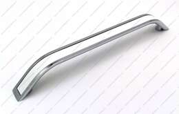 Ручка-скоба 192 мм хром+белый VLX-192-02/20