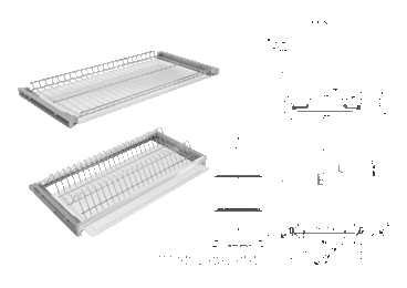 Комплект посудосушителя с рамкой в шкаф шириной 500 мм с регул, ДСП 16 ХРОМ (2 поддона) 2