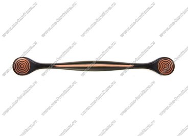 Ручка-скоба 160 мм матовый черный+розовое золото K290-160-40 2