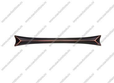 Ручка-скоба 160 мм матовый черный+розовое золото K284-160-40 3