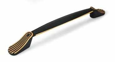 Ручка-скоба 160 мм черный+золото 734-160-CL23 1