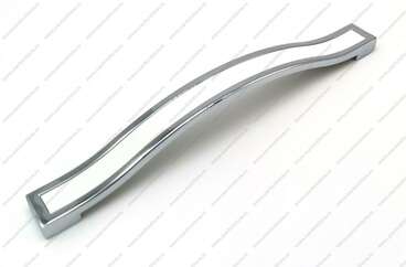 Ручка-скоба 128 мм хром+белый BTX-128-02/20 2