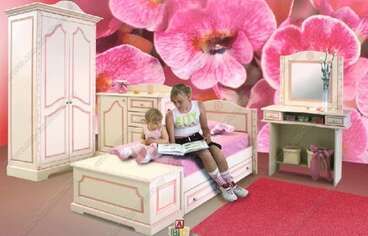 Комод для детской с фасадами МДФ с розовой патиной 1