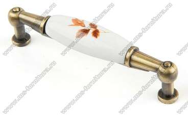 Ручка-скоба 96 мм бронза с керамикой Клены SF01-01-96 1