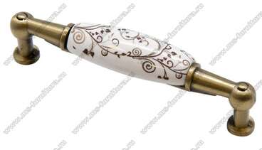 Ручка-скоба 96 мм бронза с керамикой SF01-04-96 1