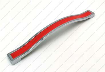 Ручка-скоба 128 мм хром+красный BTX-128-02/08 1