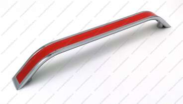 Ручка-скоба 128 мм хром+красный VLX-128-02/08 1