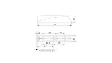 Накладка серая открытого монтажа AMF16/GR для толкателей AMF14/GR и AMF15/GR 2