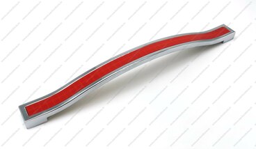 Ручка-скоба 224 мм хром со вставкой красный ЭКОНОМ E.BT-224-02/08 1