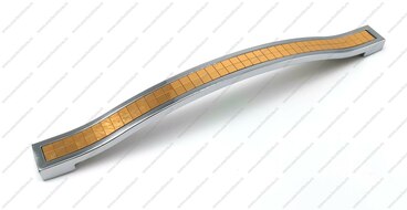 Ручка-скоба 160 мм хром со вставкой золото ЭКОНОМ E.BT-160-02/10 1