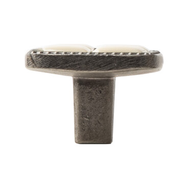Ручка-кнопка с керамикой старинное серебро KF21-11 OS 5