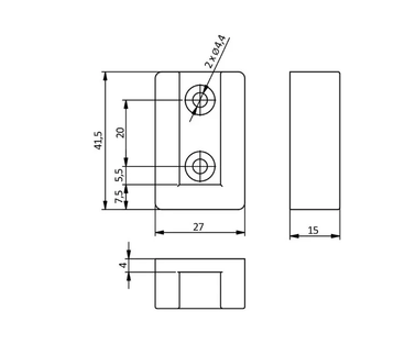 Крепление для штанги с заглушкой, антрацит GTV WG-RDRP-60 3