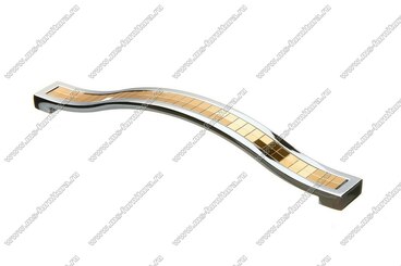 Ручка-скоба 160 мм хром со вставкой золото BT160-02/10 1