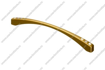 Ручка-скоба 160 мм матовое золото с белыми стразами 5480-04/06 1