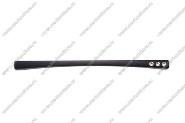 Ручка-скоба 160 мм матовый черный с белыми стразами 5476-012/06 2
