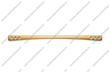 Ручка-скоба 160 мм матовое золото с белыми стразами 5480-04/06 2