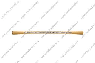 Ручка-скоба 160 мм матовое золото с белыми стразами 5472-04/06 2