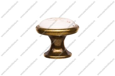 Ручка-кнопка античная бронза с керамикой Вьюнок 6072-08-041 2