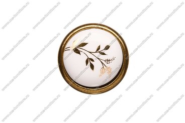 Ручка-кнопка античная бронза с керамикой Золотой колосок 6072-08-040 3