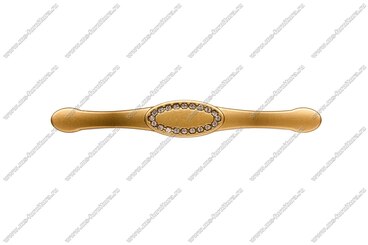 Ручка-скоба 128 мм со стразами матовое золото 5497-04 3