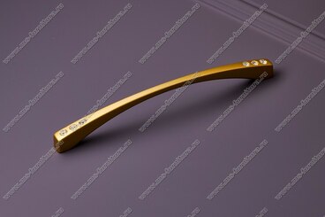 Ручка-скоба 160 мм матовое золото с белыми стразами 5480-04/06 5