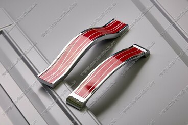 Ручка-скоба 128 мм хром+красный с серебром KD-128-02/29 5