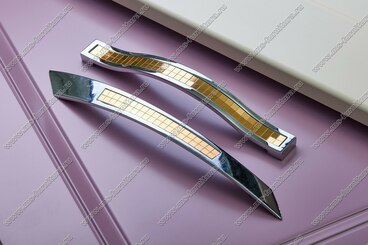Ручка-скоба 160 мм хром со вставкой золото BT160-02/10 4