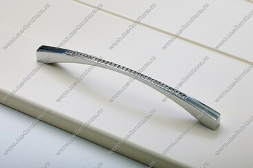 Ручка-скоба 128 мм хром с белыми стразами 5471-06/06 4