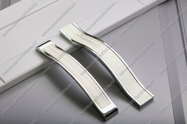 Ручка-скоба 160 мм хром+белый с серебром ML-160-02/26 5