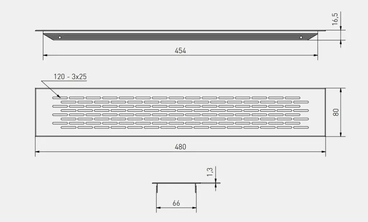Вентиляционная решетка 80х480 Светлый антрацит GTV KK-W80480-24 4