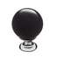 Ручка-кнопка черное стекло + хром KF10-12 1